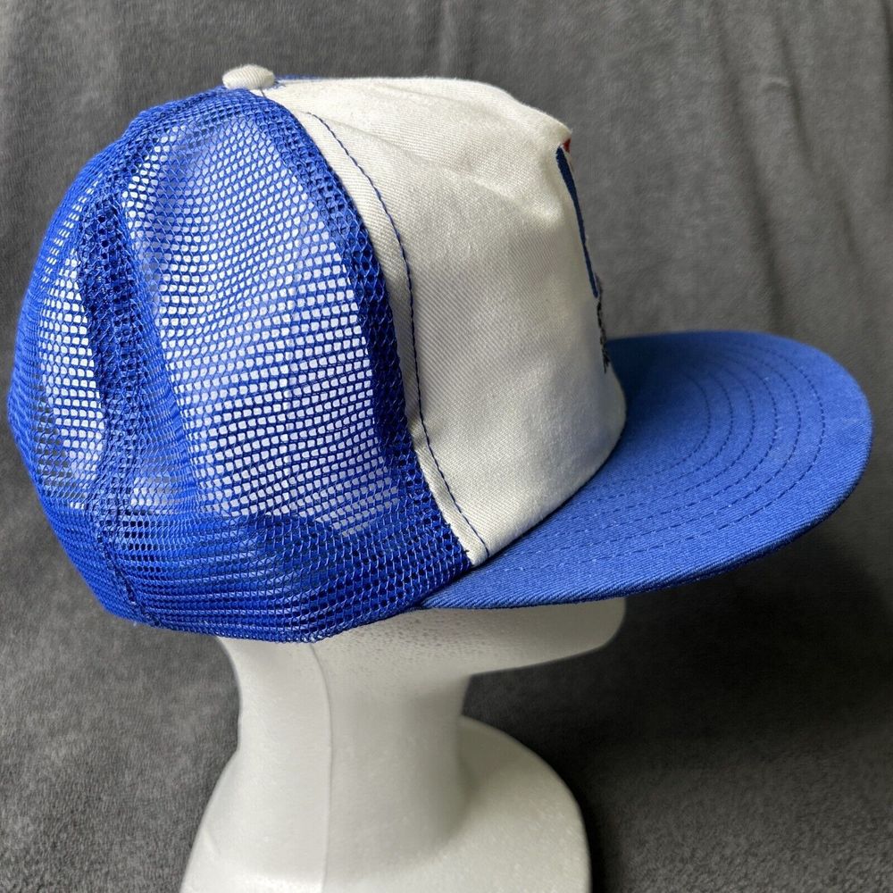 Vintage SnapBack Trucker Hat Sentry Hardware Cap Blue Made In USA - Picture 2 of 10